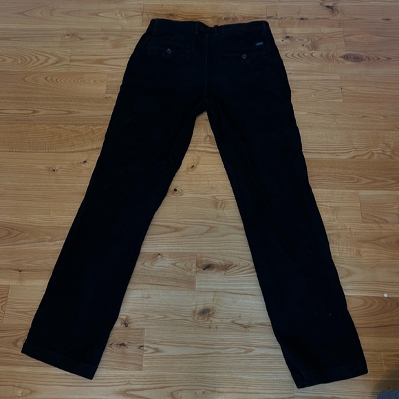 Black Corduroy Straight Fit Pants - Picture 4 of 4